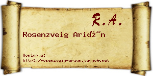 Rosenzveig Arián névjegykártya